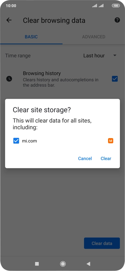 Press Clear.