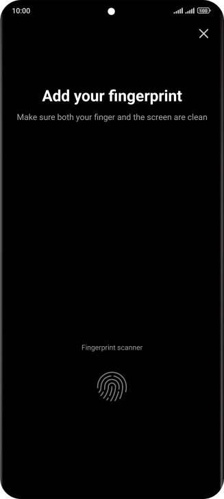 Follow the instructions on the screen to create the phone lock code using your fingerprint. Follow the instructions on the screen to create the phone lock code using your fingerprint.