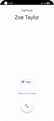 Press and drag the accept call icon upwards.