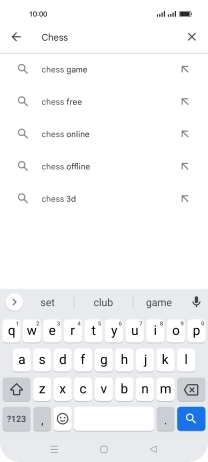 Key in the name or subject of the required app and press the search icon.
