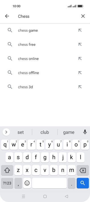 Key in the name or subject of the required app and press the search icon.