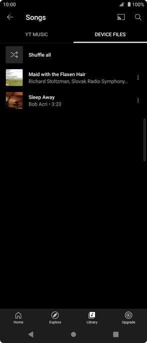 Press the required audio file. Press the required audio file.