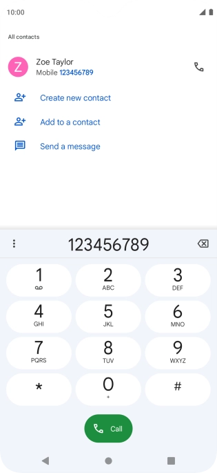 Key in the required number and press the call icon.