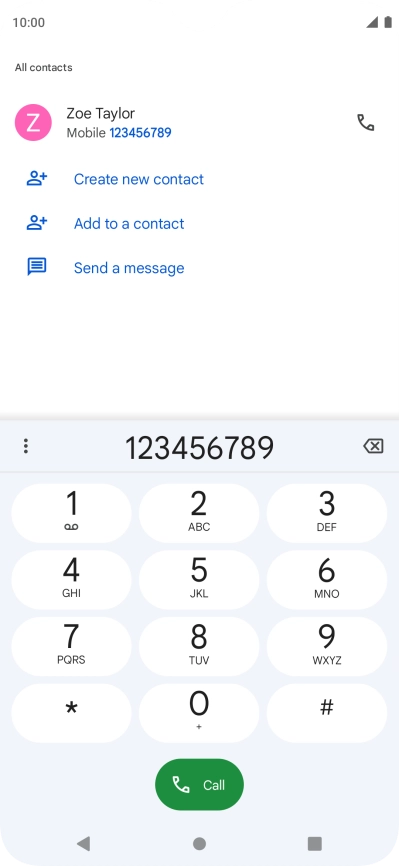 Key in the required number and press the call icon.