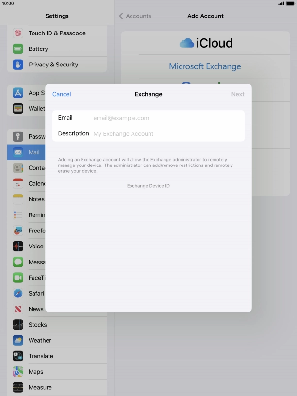 Press Email and key in your email address. Press Email and key in your email address.