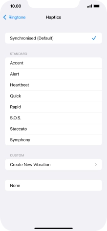 Press the required setting to turn on the function.
