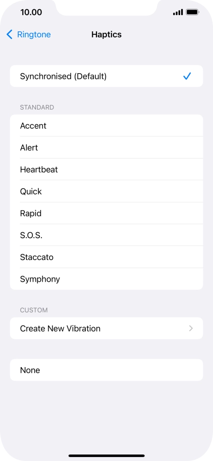 Press the required setting to turn on the function.