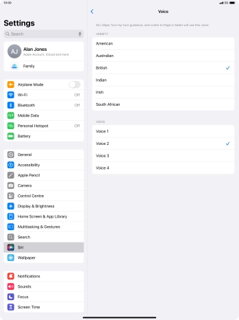 Press the required accent.