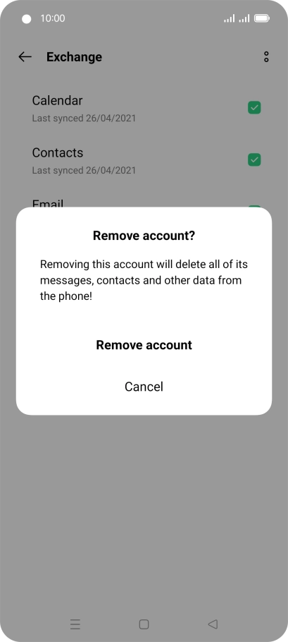 Press Remove account. Press Remove account.