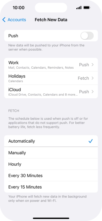If you turn off the function, press the required setting.