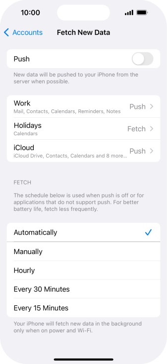 If you turn off the function, press the required setting.