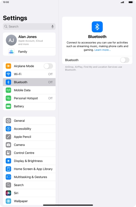 Press the indicator next to 