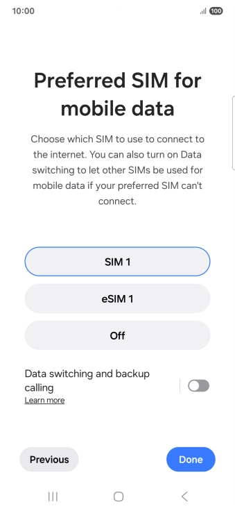Press the required settings.