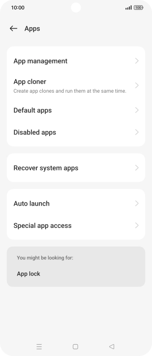 Press App management.
