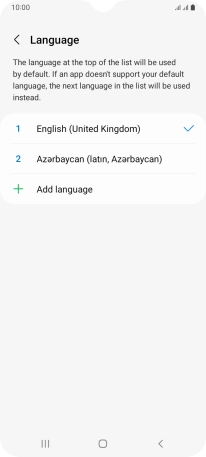 To subsequently select another language as the default language, press the required language.