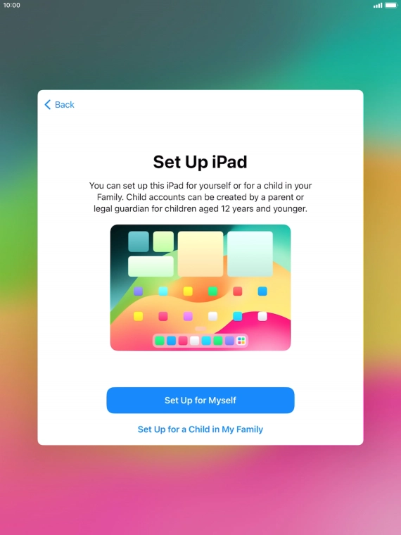 Press Set Up for Myself.