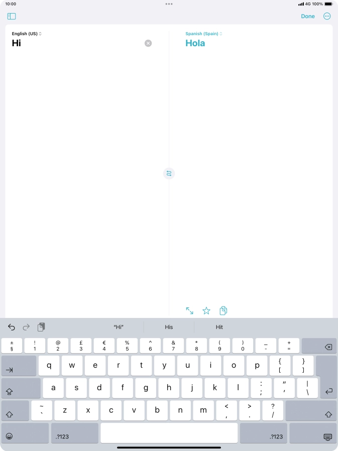 Press the enter icon.