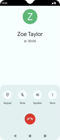 Press the end call icon.