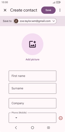 Press the address book drop down list.