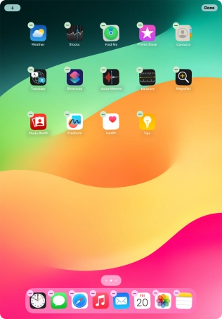 To remove an application from Dock, press and hold the required application and drag it upwards from Dock.