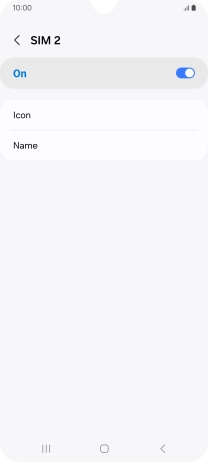 Press the indicator to turn use of the SIM on or off.