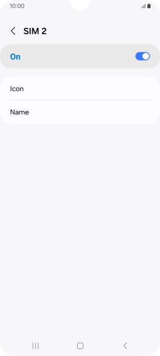 Press the indicator to turn use of the SIM on or off.