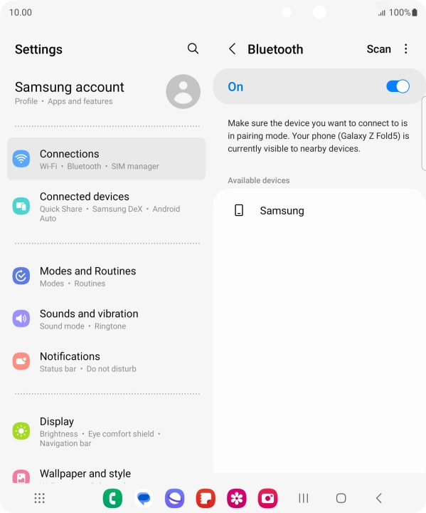 Press the required Bluetooth device and follow the instructions on the screen to pair the device with your phone. Press the required Bluetooth device and follow the instructions on the screen to pair the device with your phone.
