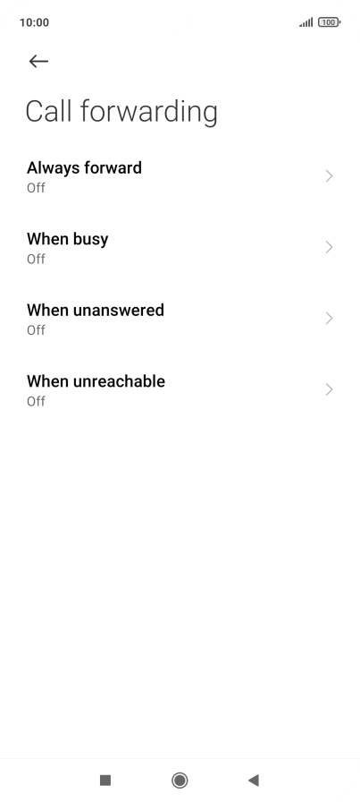 Press the required divert type.
