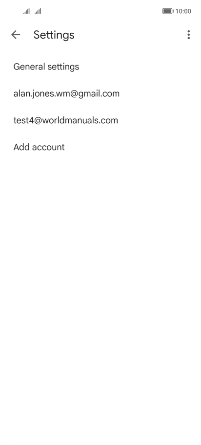 Press the required email account. Press the required email account.