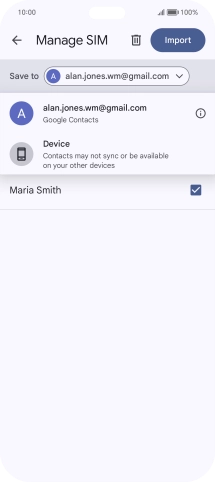 Press the required Google account. Press the required Google account.