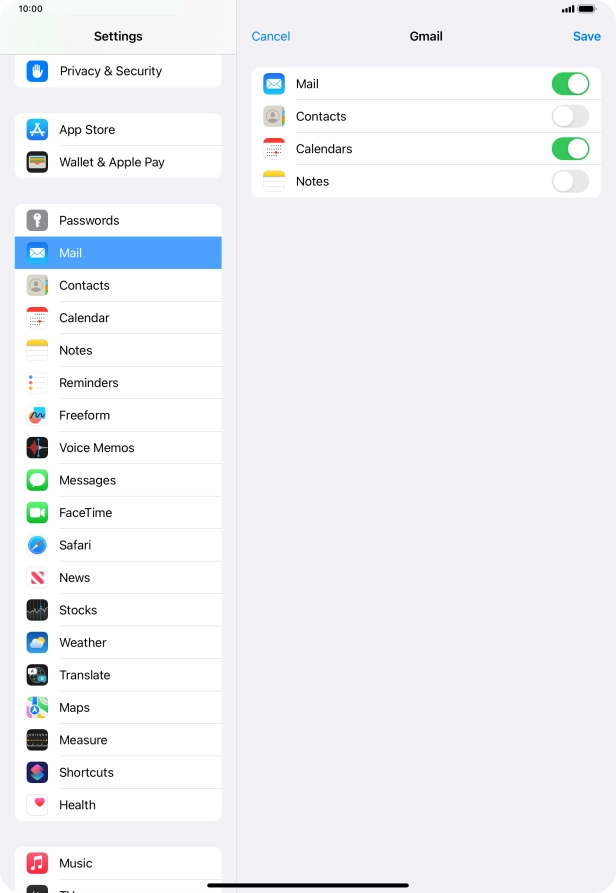 If this screen is displayed, you email account has been recognised and set up automatically. Follow the instructions on the screen to key in more information and finish setting up your tablet.