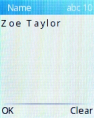 Key in the required name and press the Left selection key.