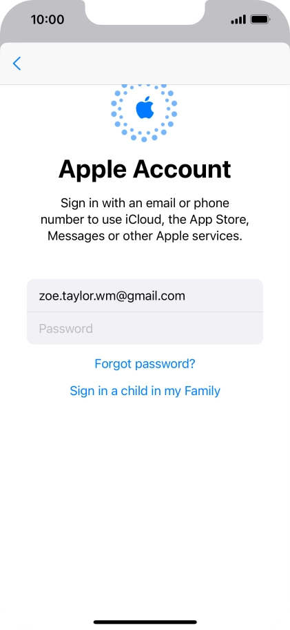 Press Password and key in the password for your Apple ID.