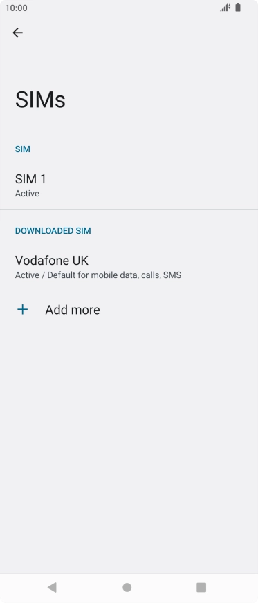 Press the required eSIM.