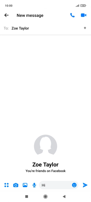 Write the required message and press the send icon. Write the required message and press the send icon.