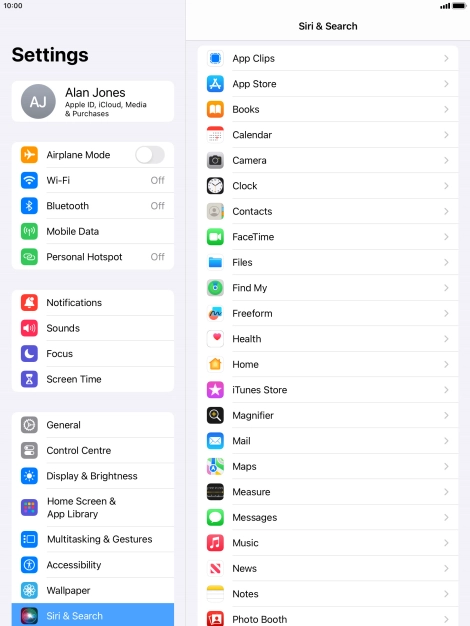 Press the required app.