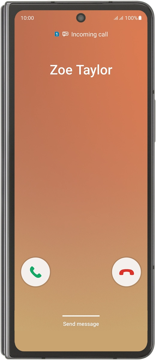 Press and drag the accept call icon right.