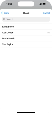 Press the required contact.