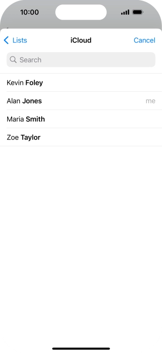 Press the required contact.