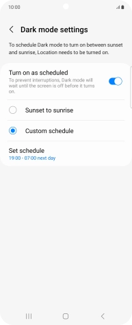 Press the required setting. Press the required setting.