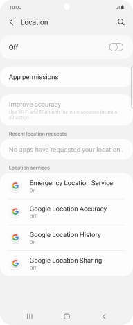 Press the indicator to turn the function on or off.