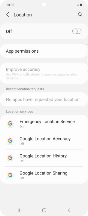 Press the indicator to turn the function on or off.