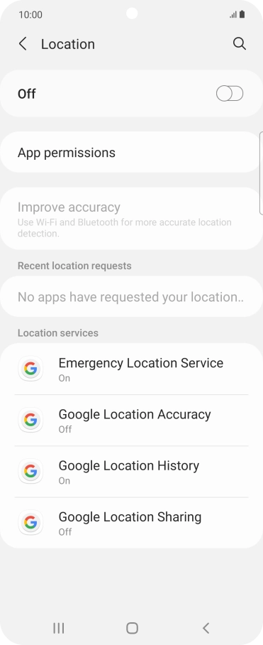 Press the indicator to turn the function on or off.
