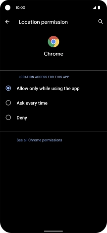 Press the required setting. Press the required setting.