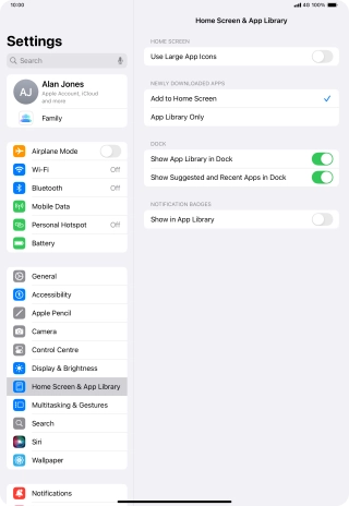 Press the indicator next to 