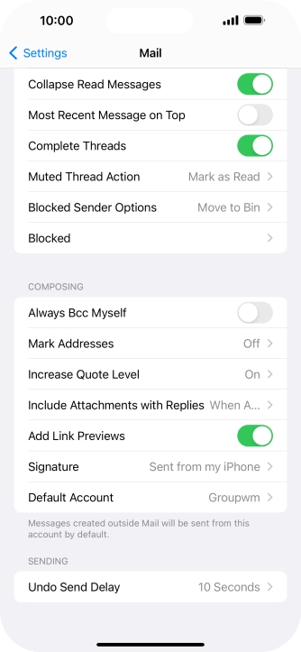 Press Default Account. Press Default Account.