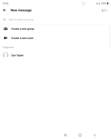 Press the search field and key in the first letters of the recipient's name.