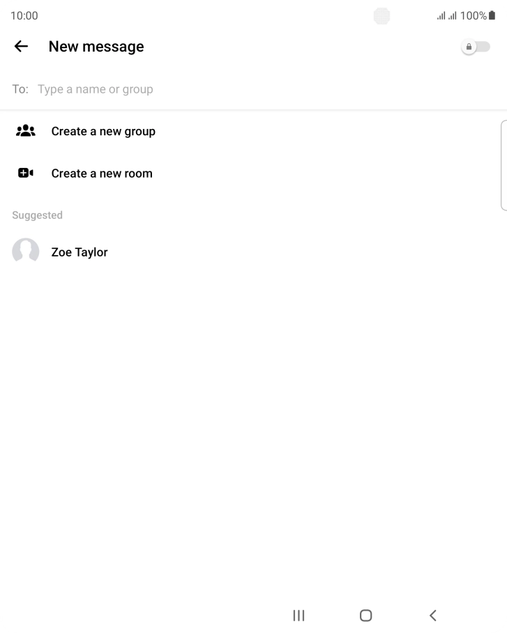 Press the search field and key in the first letters of the recipient's name.
