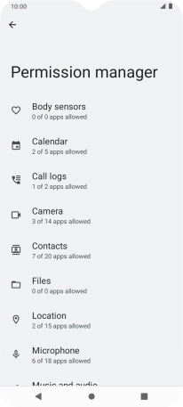 Press the required category.