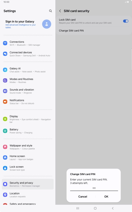 Key in your current PIN and press OK.